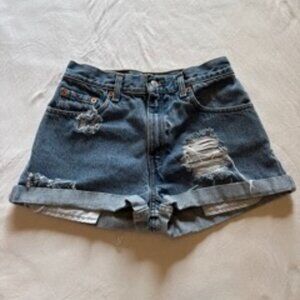 Levi's Women's Distressed Blue Jean Shorts Small